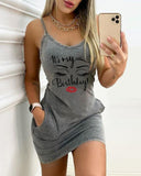 Sexy Suspender Strap Halter Club Sleeveless Mini Pocket Casual O-neck Pocket Dress - TimelessGear9